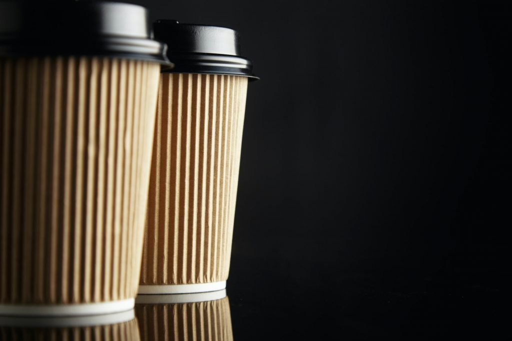 Brown takeaway coffee cup mockups