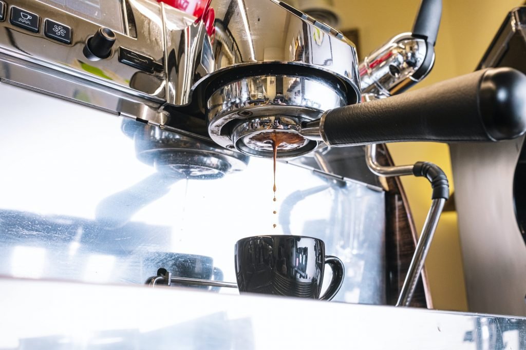 Espresso machine working in the coffee shop