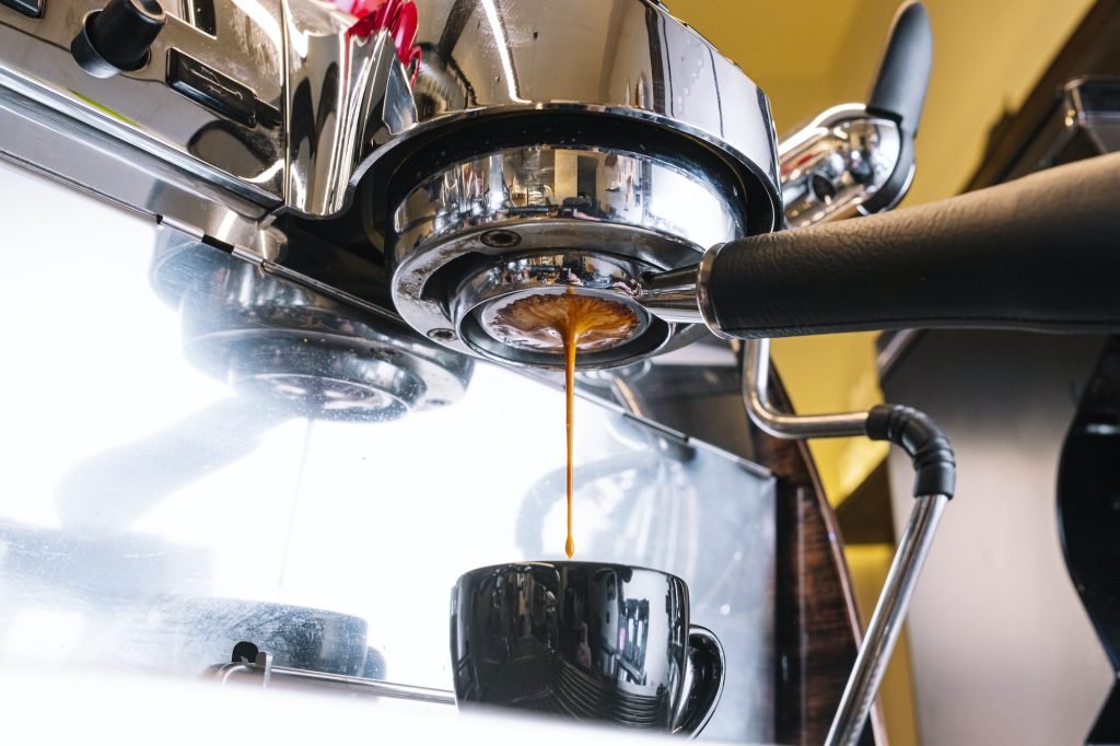 Espresso machine working in the coffee shop