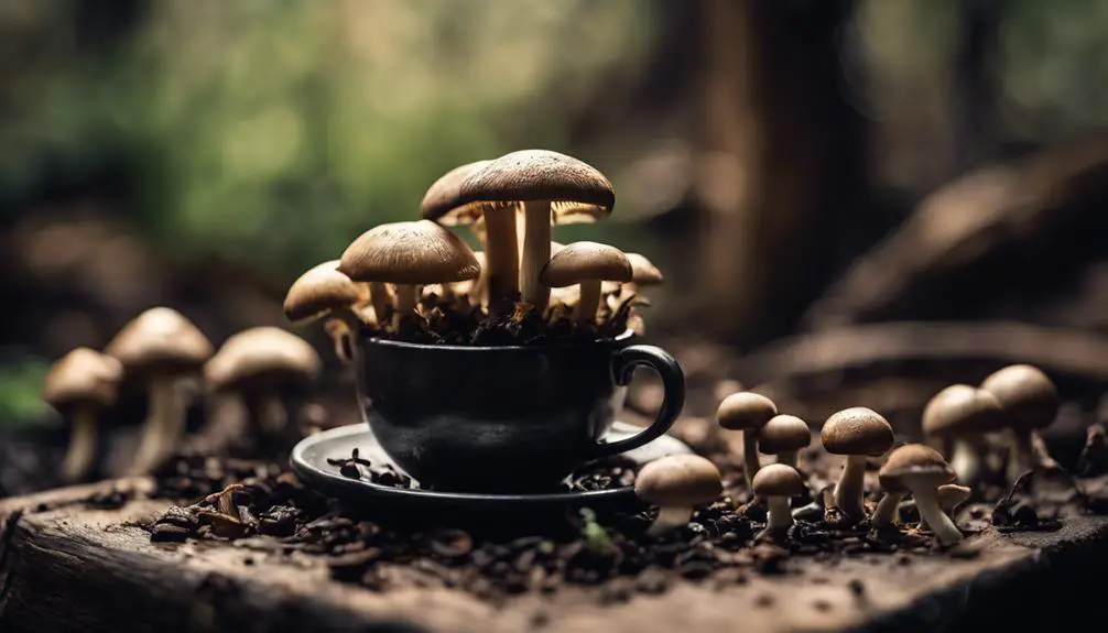 growing mushrooms in coffee