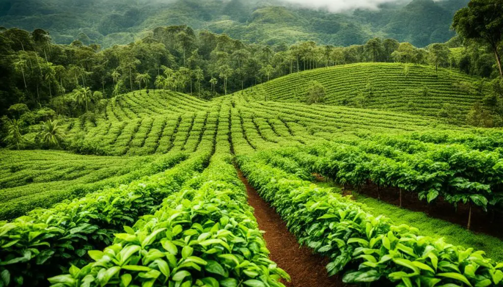 Shade-grown coffee farming