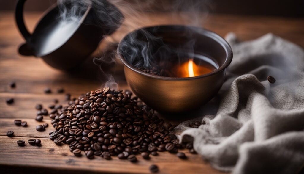 how to burn coffee grounds like incense